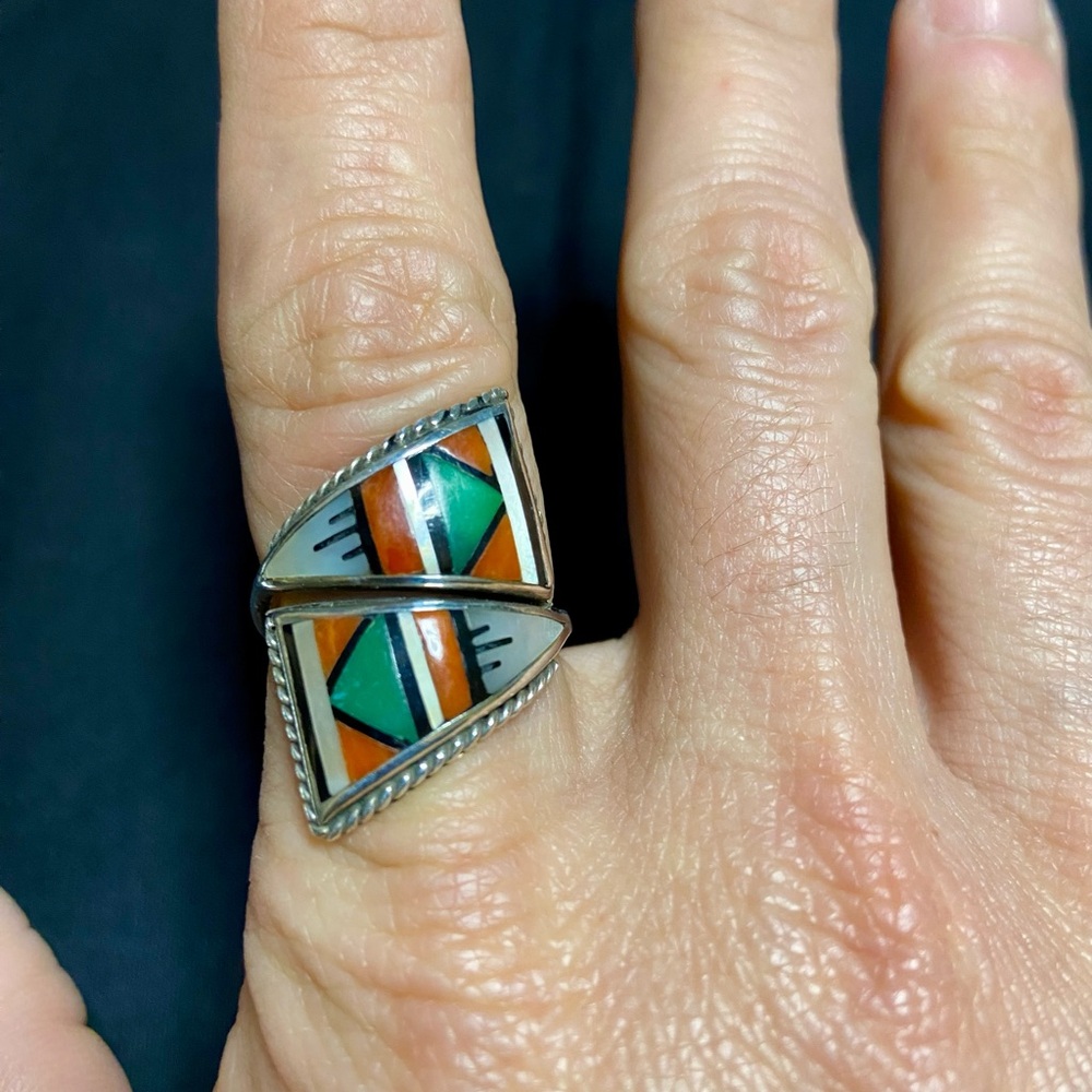 Inlay ring - size 7.5 - Picture 3 of 5